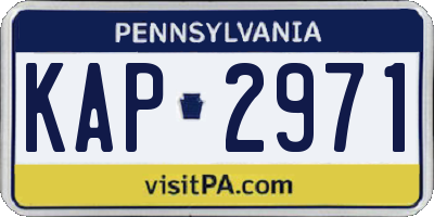 PA license plate KAP2971