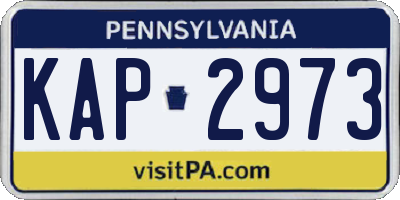 PA license plate KAP2973