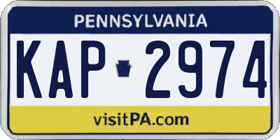 PA license plate KAP2974