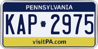 PA license plate KAP2975