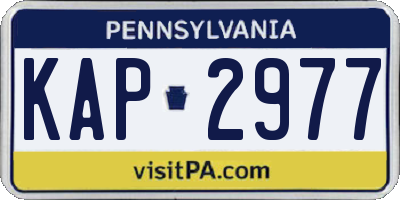 PA license plate KAP2977