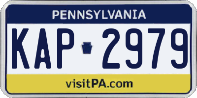 PA license plate KAP2979