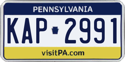 PA license plate KAP2991