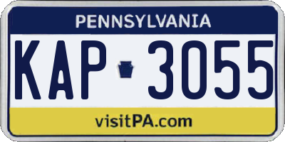 PA license plate KAP3055