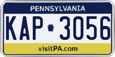 PA license plate KAP3056