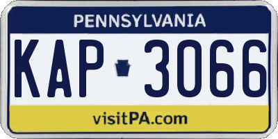 PA license plate KAP3066