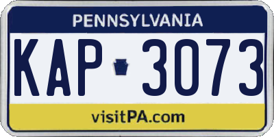 PA license plate KAP3073