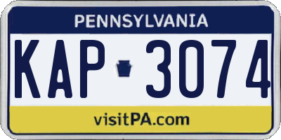 PA license plate KAP3074