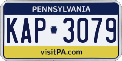 PA license plate KAP3079