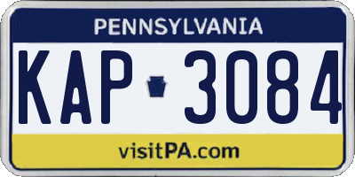 PA license plate KAP3084