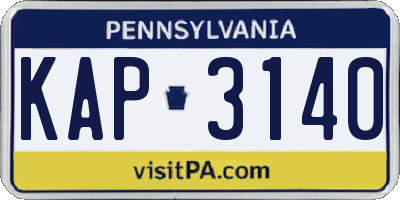 PA license plate KAP3140