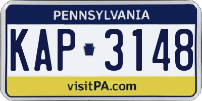 PA license plate KAP3148