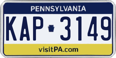 PA license plate KAP3149
