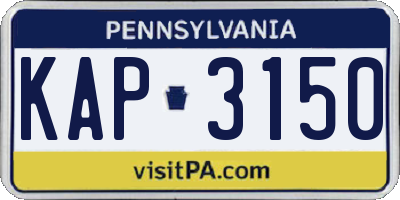 PA license plate KAP3150