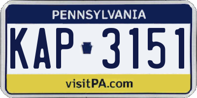 PA license plate KAP3151