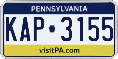 PA license plate KAP3155