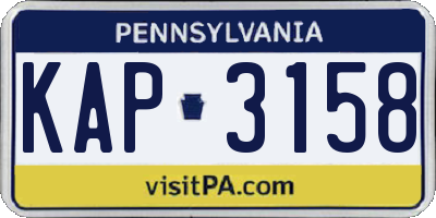 PA license plate KAP3158