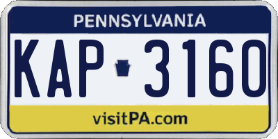 PA license plate KAP3160