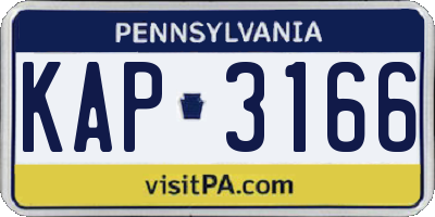 PA license plate KAP3166