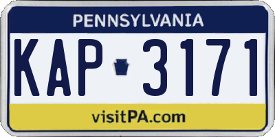 PA license plate KAP3171