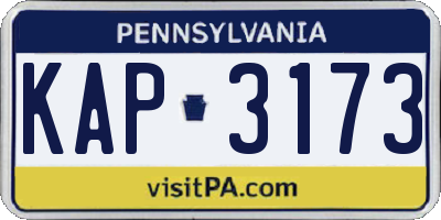 PA license plate KAP3173