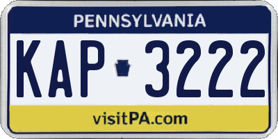 PA license plate KAP3222