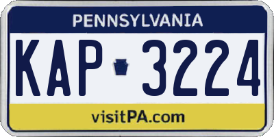 PA license plate KAP3224