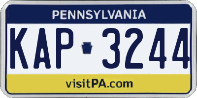 PA license plate KAP3244
