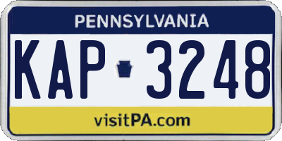 PA license plate KAP3248