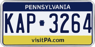 PA license plate KAP3264