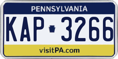 PA license plate KAP3266