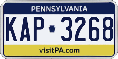 PA license plate KAP3268