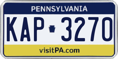 PA license plate KAP3270