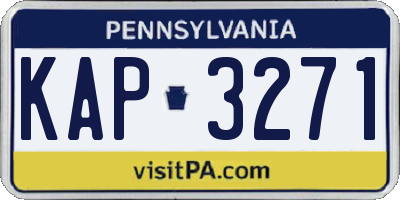 PA license plate KAP3271