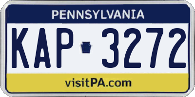 PA license plate KAP3272