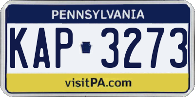 PA license plate KAP3273