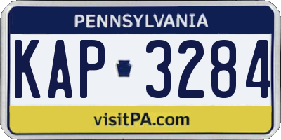 PA license plate KAP3284
