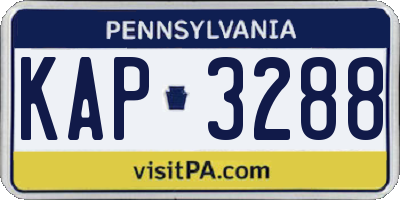 PA license plate KAP3288