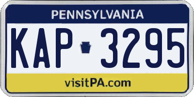 PA license plate KAP3295