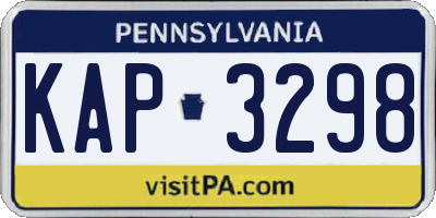 PA license plate KAP3298