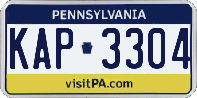 PA license plate KAP3304
