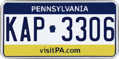 PA license plate KAP3306