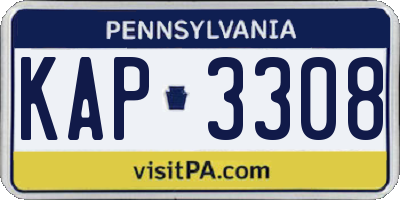 PA license plate KAP3308