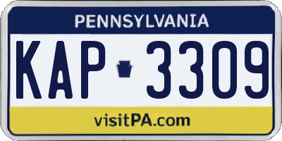 PA license plate KAP3309