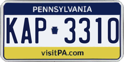 PA license plate KAP3310