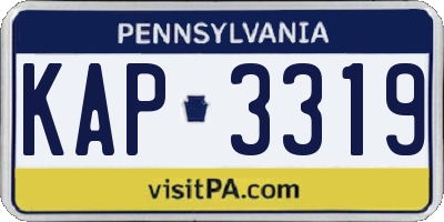 PA license plate KAP3319