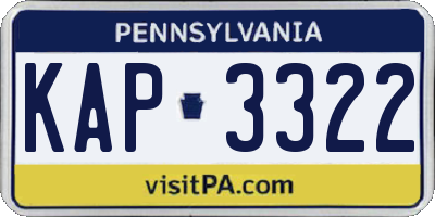 PA license plate KAP3322