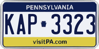 PA license plate KAP3323