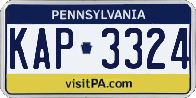 PA license plate KAP3324