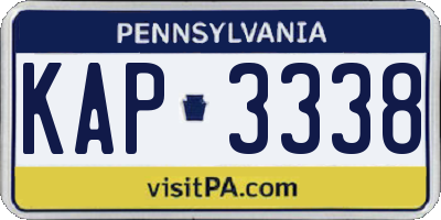 PA license plate KAP3338